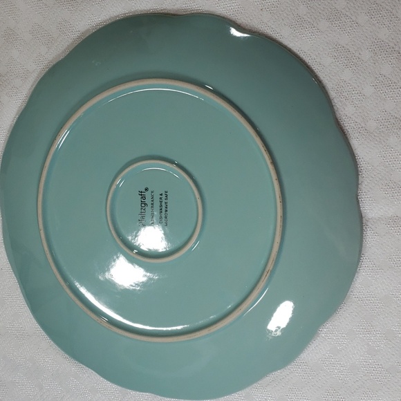 Two Pfaltzgraff Teal Remembrance dinner salad - Picture 4 of 8